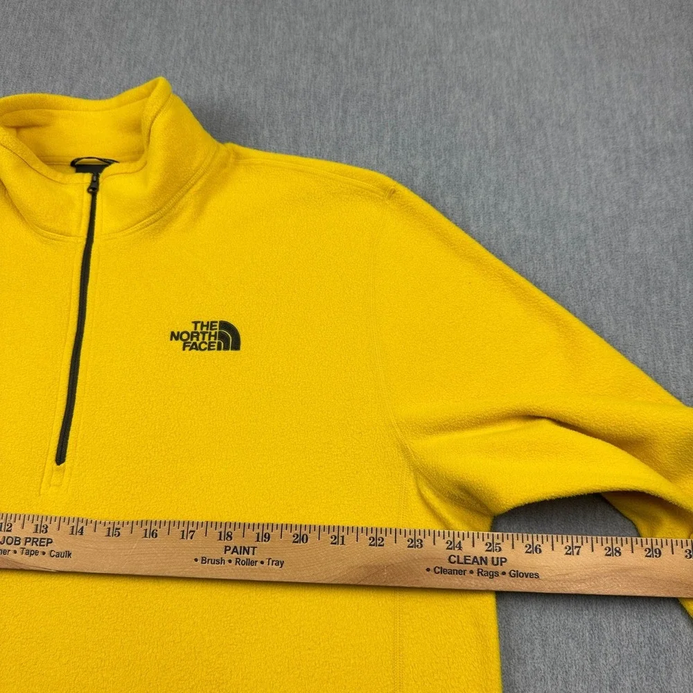 The‎ North Face Sweatshirt Mens 2XL Yellow Fleece Pullover Long Sleeve 1/4 Zip